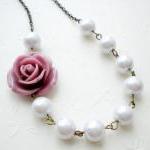 Bridesmaid Necklace - Purple Flower Necklace -..