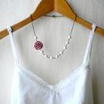 Bridesmaid Necklace - Purple Flower Necklace -..