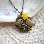 Love Birds Pendant - Bird Necklace