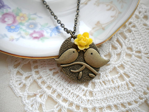 Love Birds Pendant - Bird Necklace