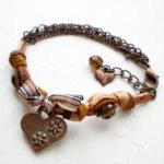 Burberry Brown Heart Bracelet - Charm Bracelet -..